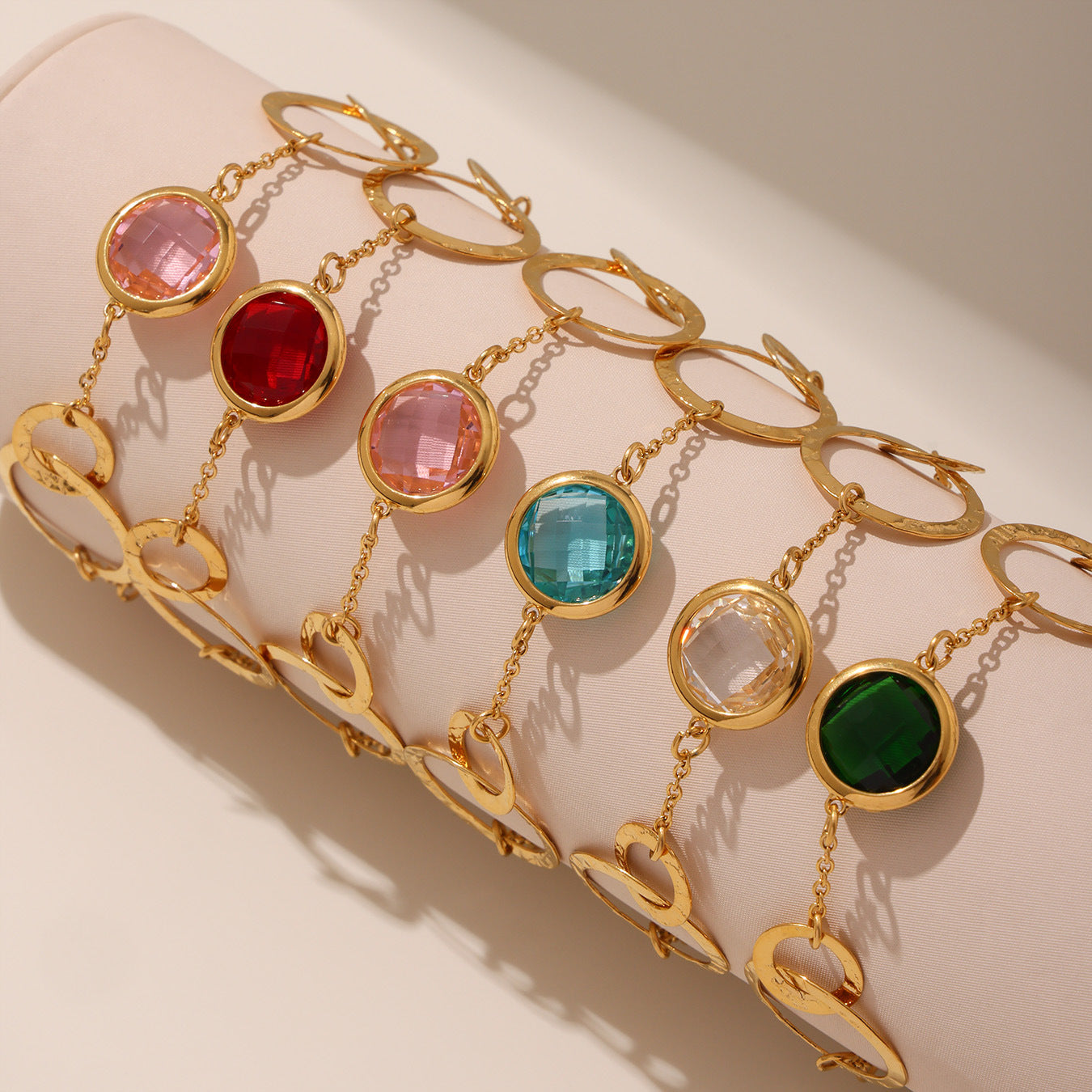 316L Stainless Steel Sparkling Czech Glass Round Bracelet - Image 8