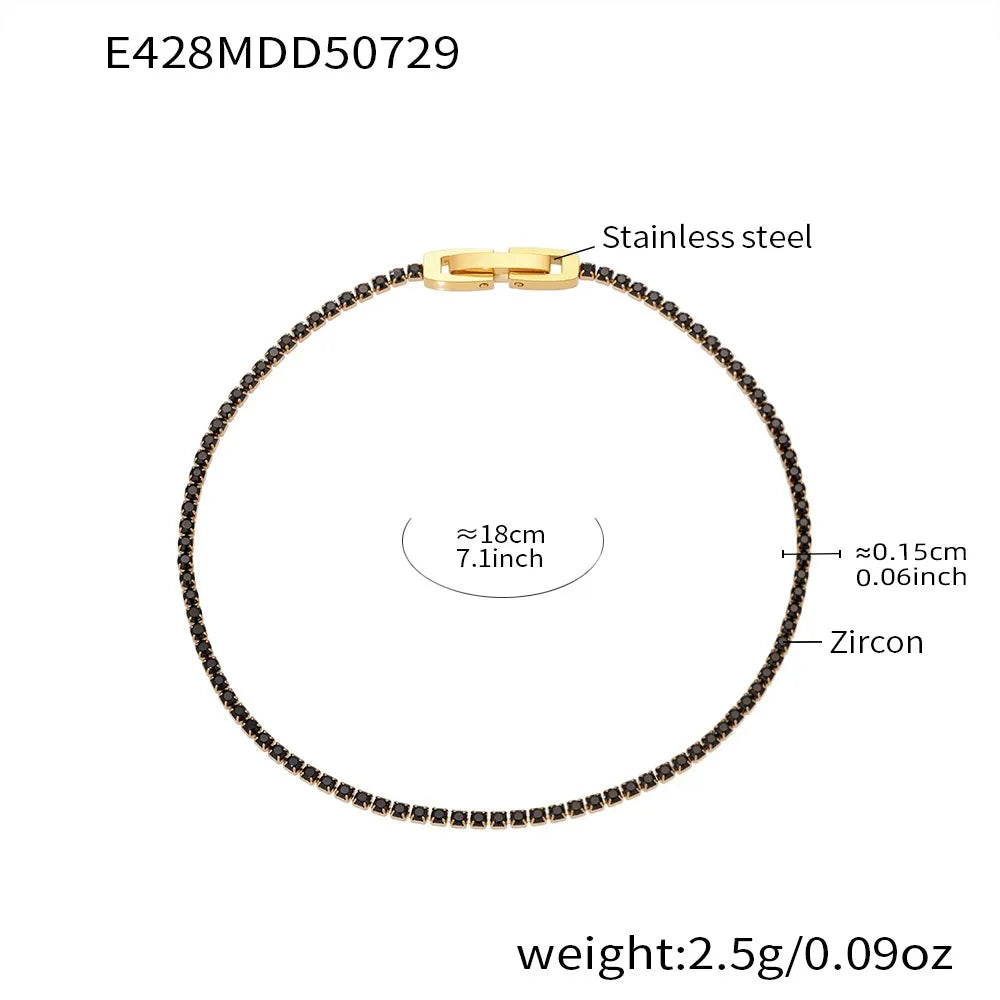 316L Stainless Steel Sparkling Pave Zircon Tennis Bracelet - Image 10