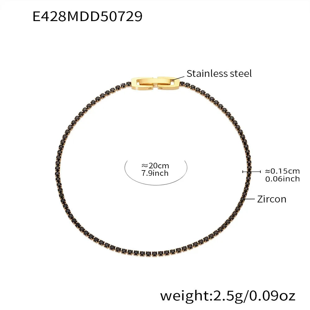 316L Stainless Steel Sparkling Pave Zircon Tennis Bracelet - Image 11