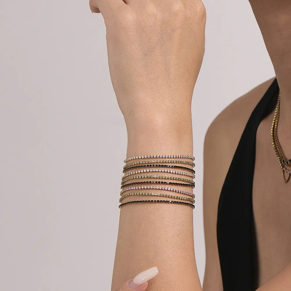 316L Stainless Steel Sparkling Pave Zircon Tennis Bracelet - Image 4