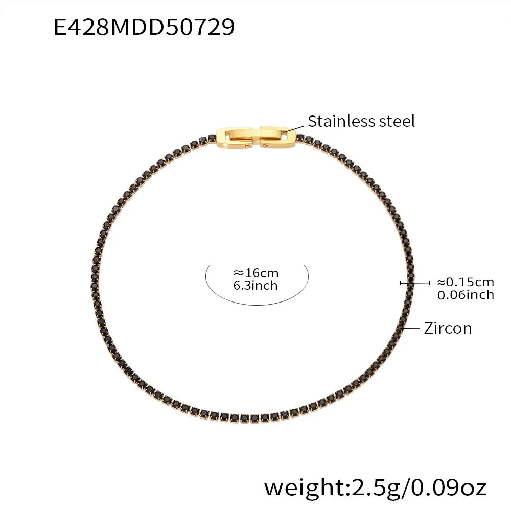 316L Stainless Steel Sparkling Pave Zircon Tennis Bracelet - Image 9
