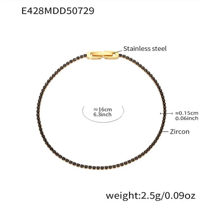 316L Stainless Steel Sparkling Pave Zircon Tennis Bracelet - Image 9