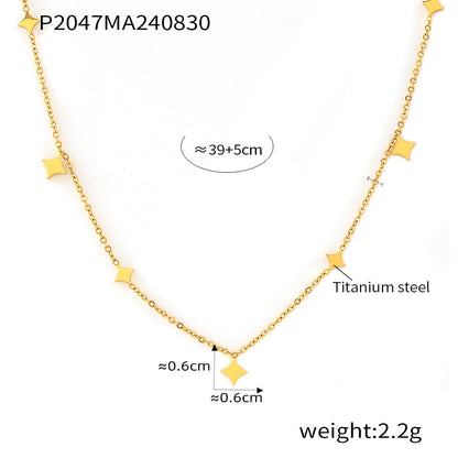 316L Stainless Steel Sparkling Starry Sky Rhombus Dainty Collarbone Necklace - Image 3