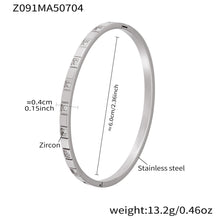 316L Stainless Steel Sparkling Zircon Hinged Bangle Set - Image 8