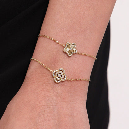 316L Stainless Steel Sparkling Zircon Pavé Four-Leaf Clover & Star Jewelry Collection - Image 4