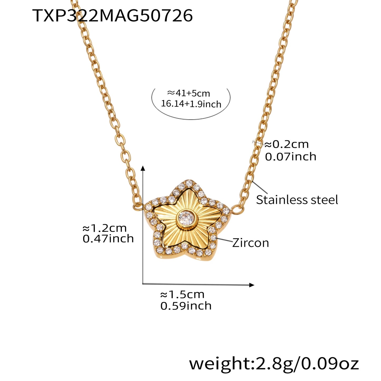 316L Stainless Steel Sparkling Zircon Pavé Four-Leaf Clover & Star Jewelry Collection - Image 8