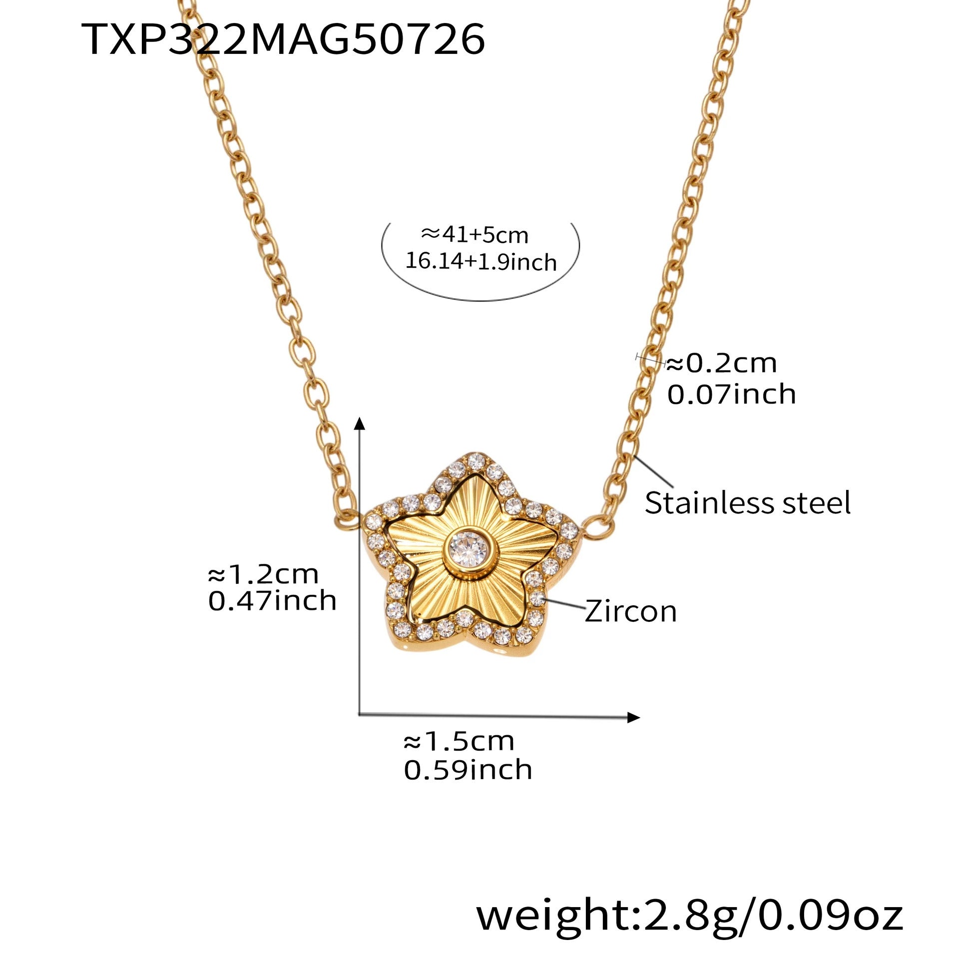 316L Stainless Steel Sparkling Zircon Pavé Four-Leaf Clover & Star Jewelry Collection - Image 8