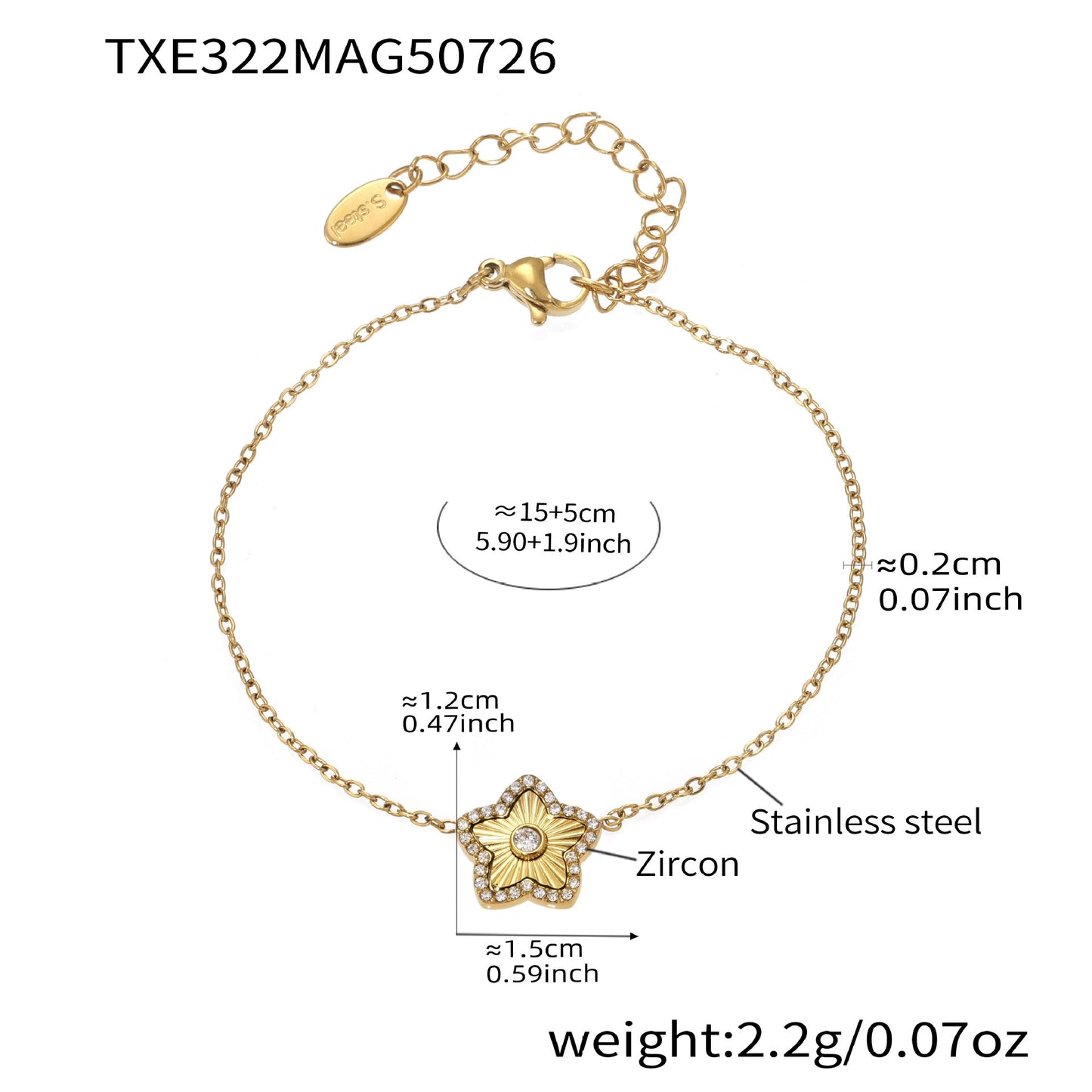 316L Stainless Steel Sparkling Zircon Pavé Four-Leaf Clover & Star Jewelry Collection - Image 9