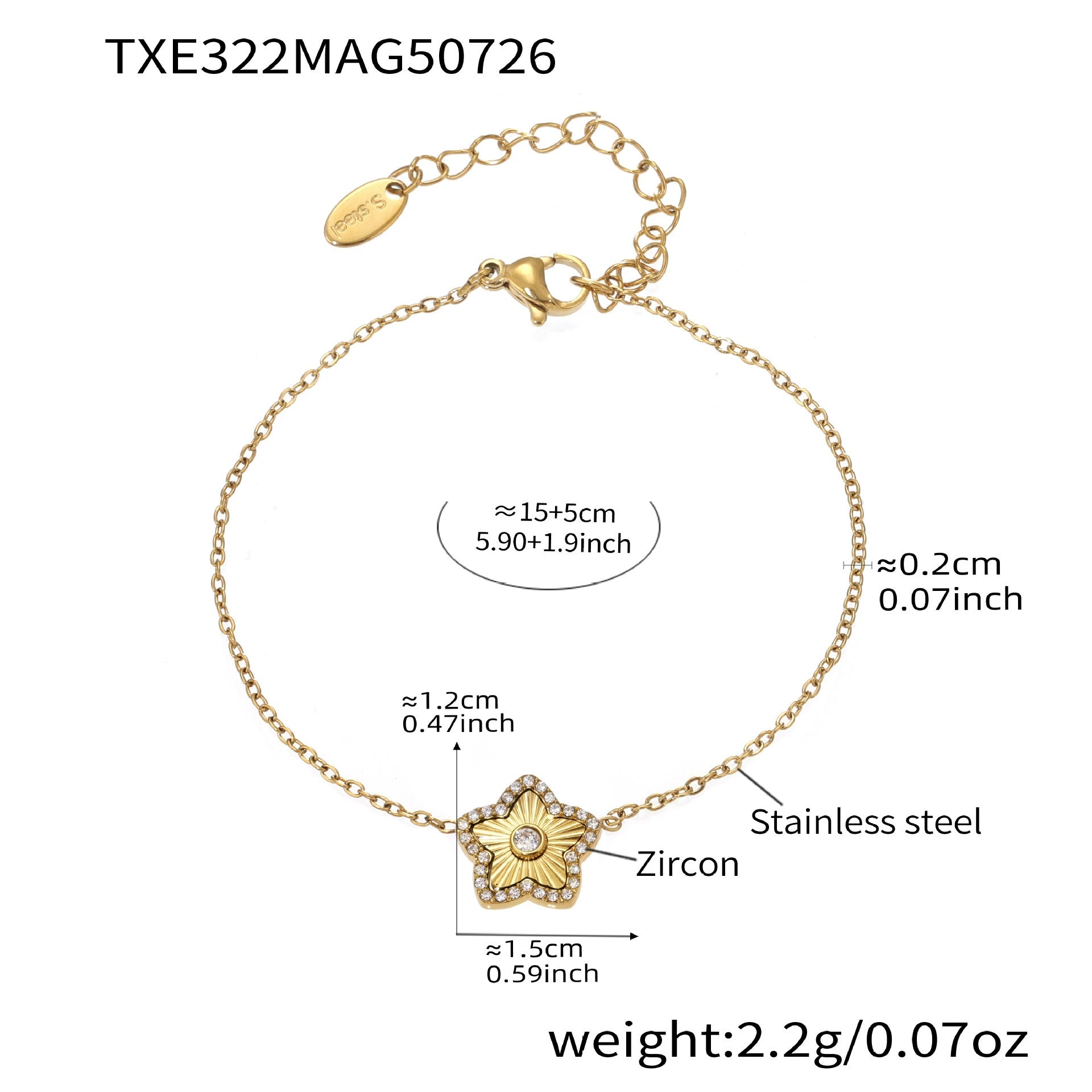 316L Stainless Steel Sparkling Zircon Pavé Four-Leaf Clover & Star Jewelry Collection - Image 9