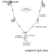 316L Stainless Steel Sparkling Zirconia Bell & Daisy Charm Necklace - Image 1