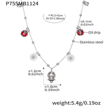 316L Stainless Steel Sparkling Zirconia Bell & Daisy Charm Necklace - Image 7