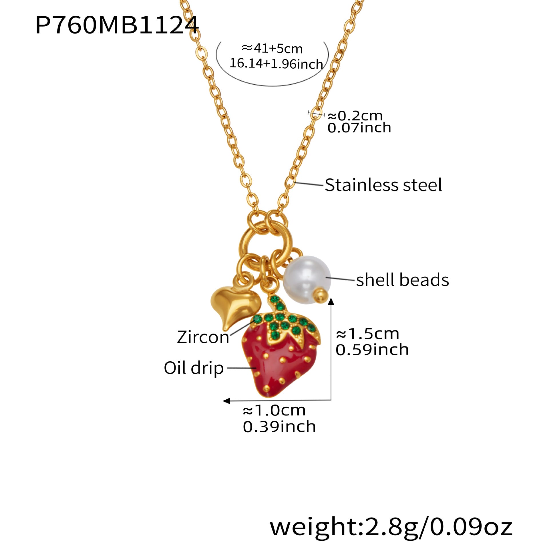 316L Stainless Steel Sparkling Zirconia Bell & Daisy Charm Necklace - Image 8