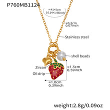 316L Stainless Steel Sparkling Zirconia Bell & Daisy Charm Necklace - Image 8