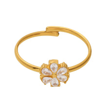 316L Stainless Steel Sparkling Zirconia Teardrop Flower Ring - Image 4