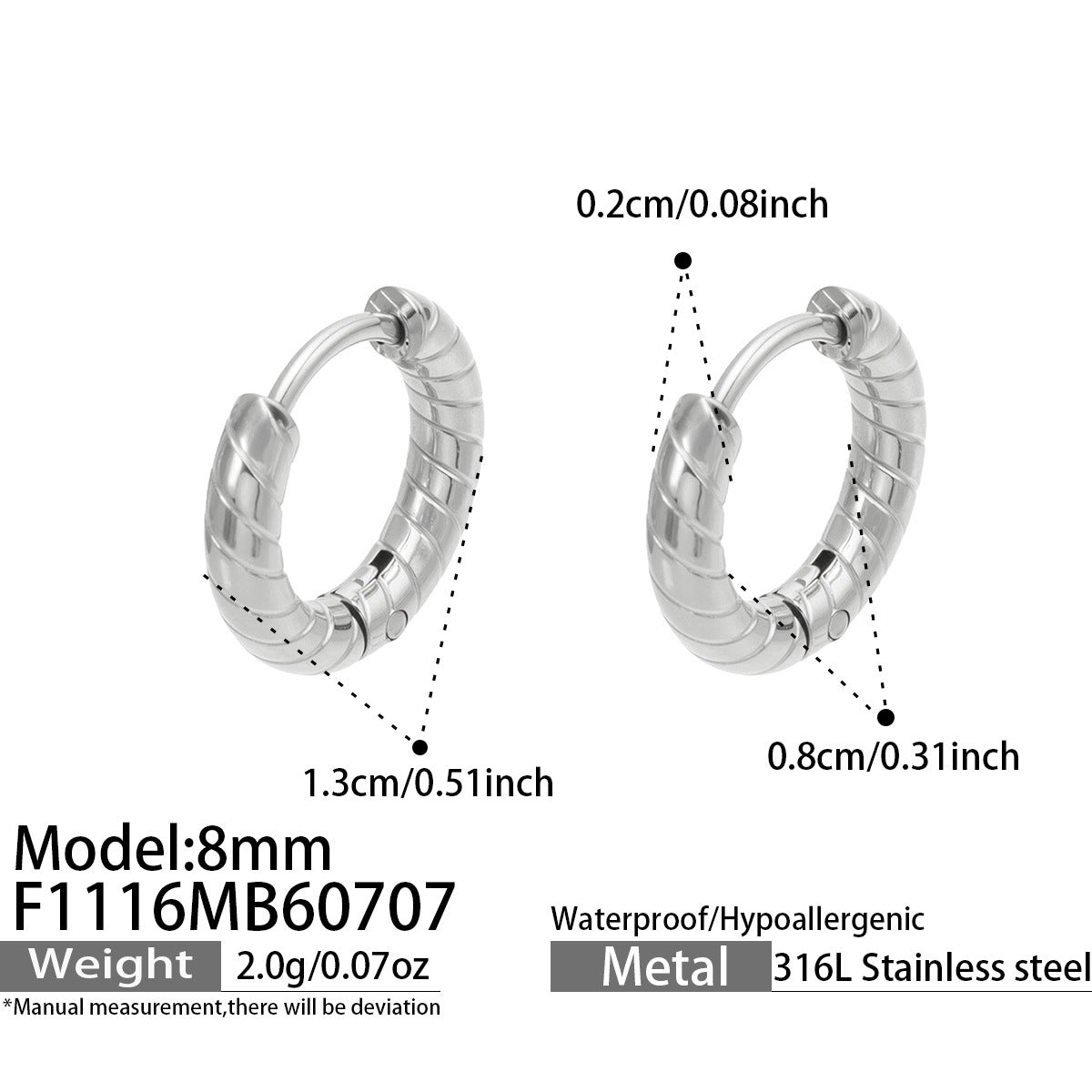 316L Stainless Steel 18K PVD Gold Spiral Earrings made with 316L stainless steel and 18K PVD gold finish for wholesale jewelry buyers - image 13