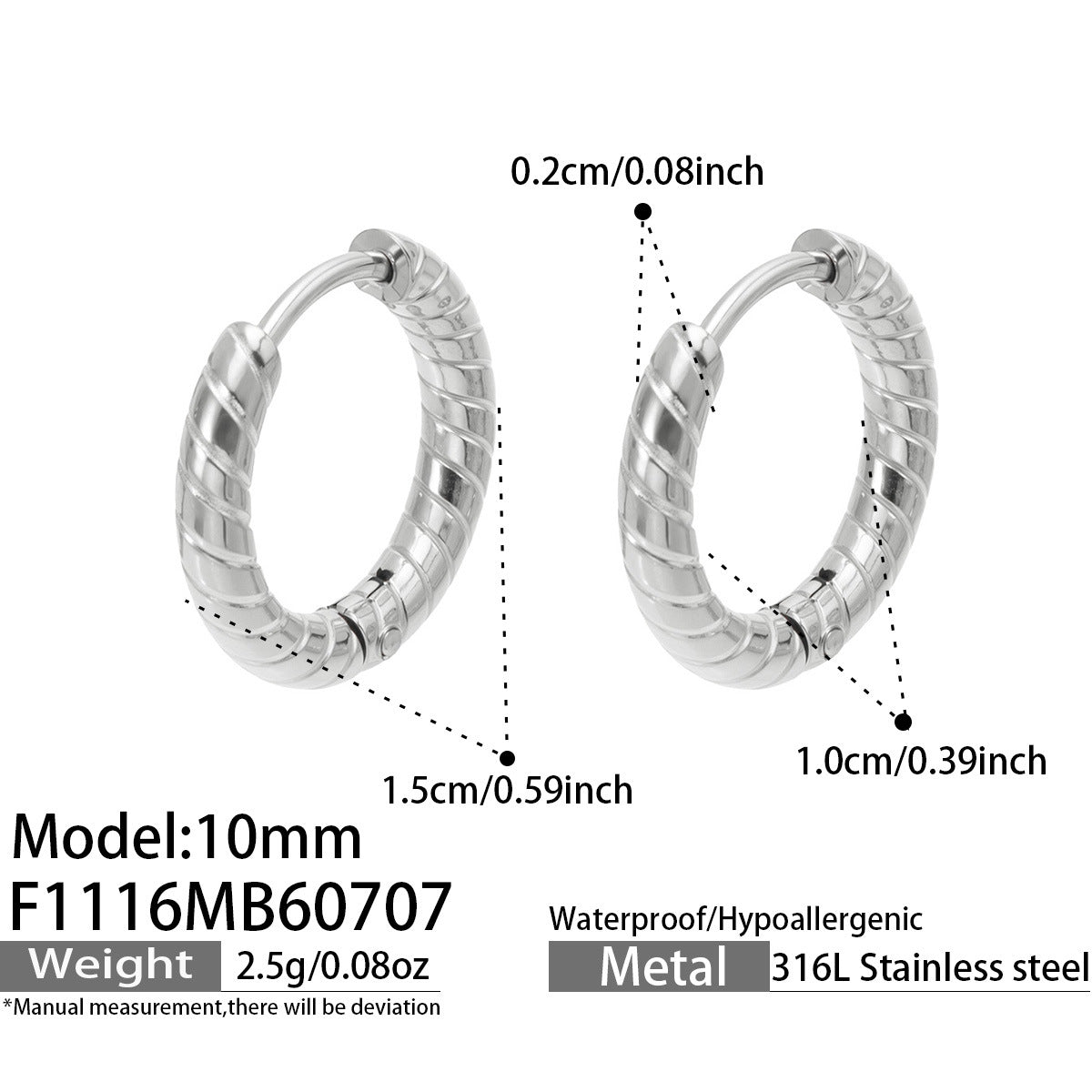 316L Stainless Steel 18K PVD Gold Spiral Earrings made with 316L stainless steel and 18K PVD gold finish for wholesale jewelry buyers - image 14
