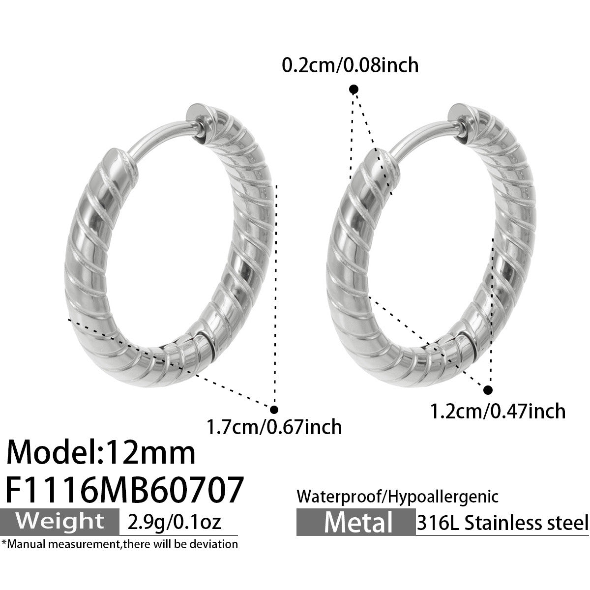 316L Stainless Steel 18K PVD Gold Spiral Earrings made with 316L stainless steel and 18K PVD gold finish for wholesale jewelry buyers - image 3