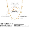 TXP117 Gold Round Zircon Station Necklace 41.5+5cm