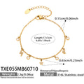 TXE055 Gold Celestial Charm Bracelet 17+5cm
