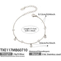 TXE117 Silver Round Zircon Station Bracelet 17+5cm