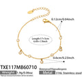 TXE117 Gold Round Zircon Station Bracelet 17+5cm