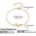 TXE207 Gold Zircon HOPE Charm Bracelet 17.5+5cm