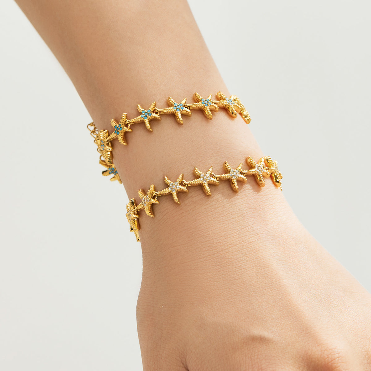 304 Stainless Steel 18K PVD Gold Starfish Earrings and Bracelet Set made with 304 Stainless Steel and 18K PVD gold finish for wholesale jewelry buyers - image 15