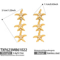 Earrings / White Zircon Starfish Gold / Default