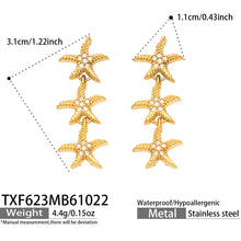 304 Stainless Steel 18K PVD Gold Starfish Earrings and Bracelet Set made with 304 Stainless Steel and 18K PVD gold finish for wholesale jewelry buyers - image 3