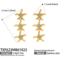 Earrings / Blue Zircon Starfish Gold / Default