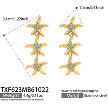 304 Stainless Steel 18K PVD Gold Starfish Earrings and Bracelet Set made with 304 Stainless Steel and 18K PVD gold finish for wholesale jewelry buyers - image 4