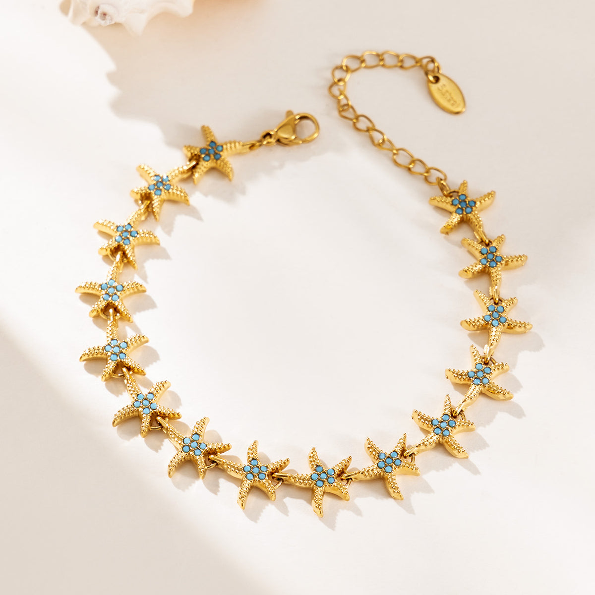 304 Stainless Steel 18K PVD Gold Starfish Earrings and Bracelet Set made with 304 Stainless Steel and 18K PVD gold finish for wholesale jewelry buyers - image 6