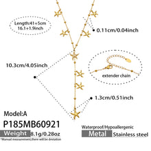 316L Stainless Steel 18K PVD Gold Starfish Y Necklace made with 316L stainless steel and 18K PVD gold finish for wholesale jewelry buyers - image 10
