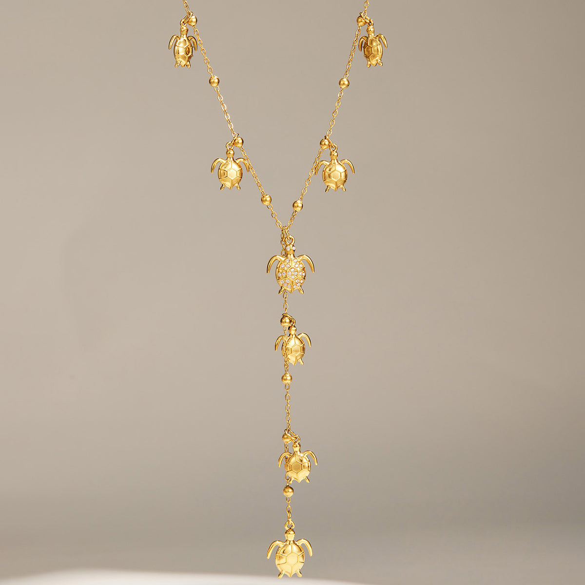316L Stainless Steel 18K PVD Gold Starfish Y Necklace made with 316L stainless steel and 18K PVD gold finish for wholesale jewelry buyers - image 4