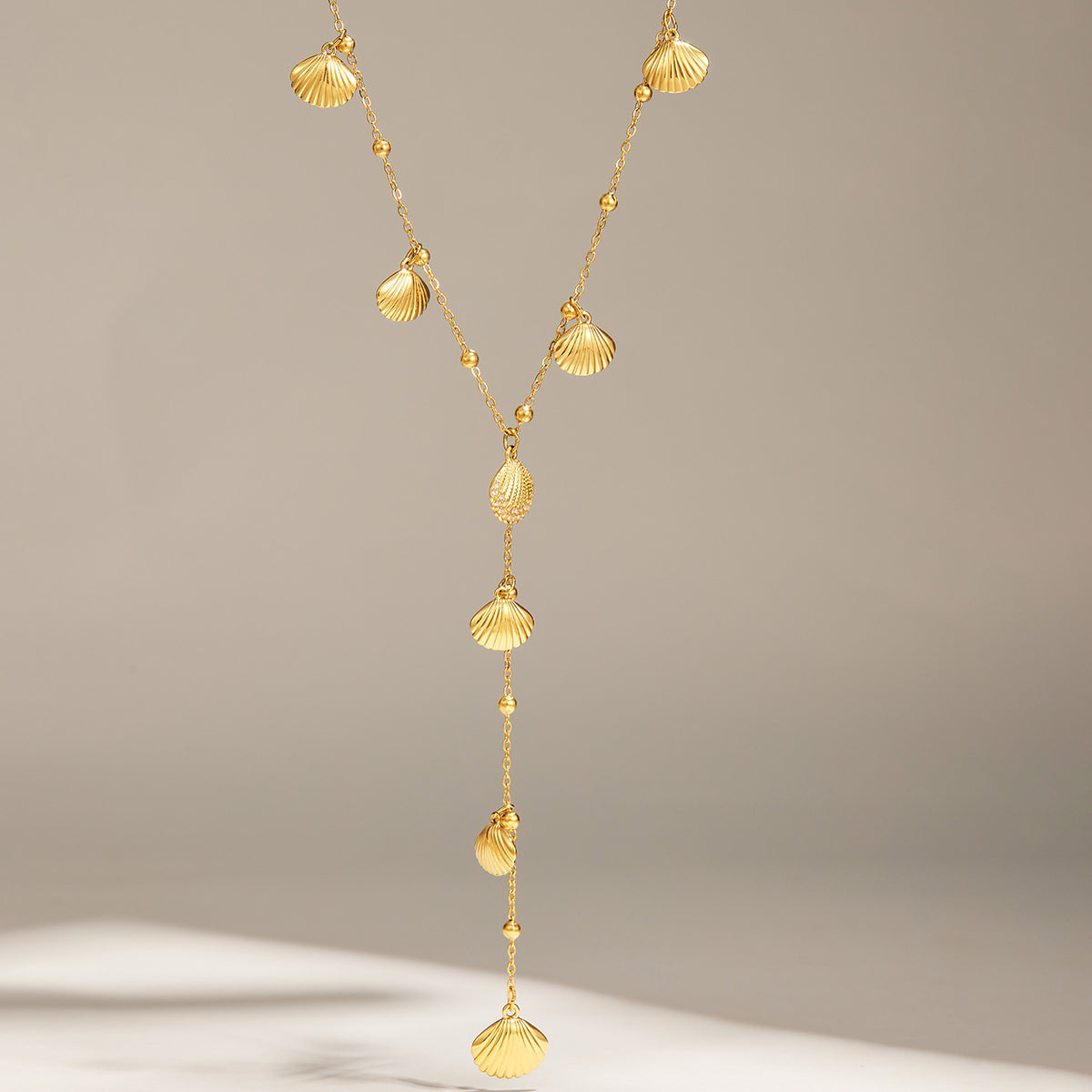 316L Stainless Steel 18K PVD Gold Starfish Y Necklace made with 316L stainless steel and 18K PVD gold finish for wholesale jewelry buyers - image 6