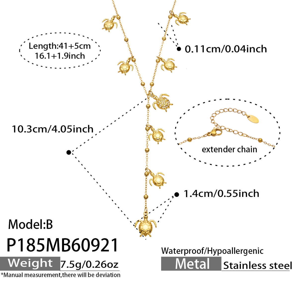 316L Stainless Steel 18K PVD Gold Starfish Y Necklace made with 316L stainless steel and 18K PVD gold finish for wholesale jewelry buyers - image 9