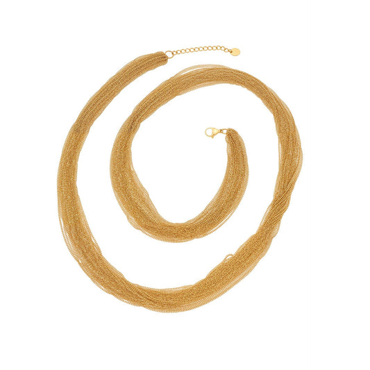 316L Stainless Steel Statement Layered Geometric Two-Tone Bracelet & Necklace Collection - Image 4