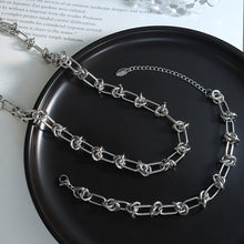 316L Stainless Steel Steel Knotted Paperclip Chain Bracelet Set - Minimalist Knotted Paperclip Chain Wholesale Stainless Steel Jewelry - Sensitive Skin Friendly - Detail 1