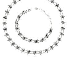 316L Stainless Steel Steel Knotted Paperclip Chain Bracelet Set - Minimalist Knotted Paperclip Chain Wholesale Stainless Steel Jewelry - Sensitive Skin Friendly - Detail 2