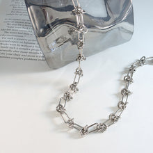 316L Stainless Steel Steel Knotted Paperclip Chain Bracelet Set - Minimalist Knotted Paperclip Chain Wholesale Stainless Steel Jewelry - Sensitive Skin Friendly - Detail 4