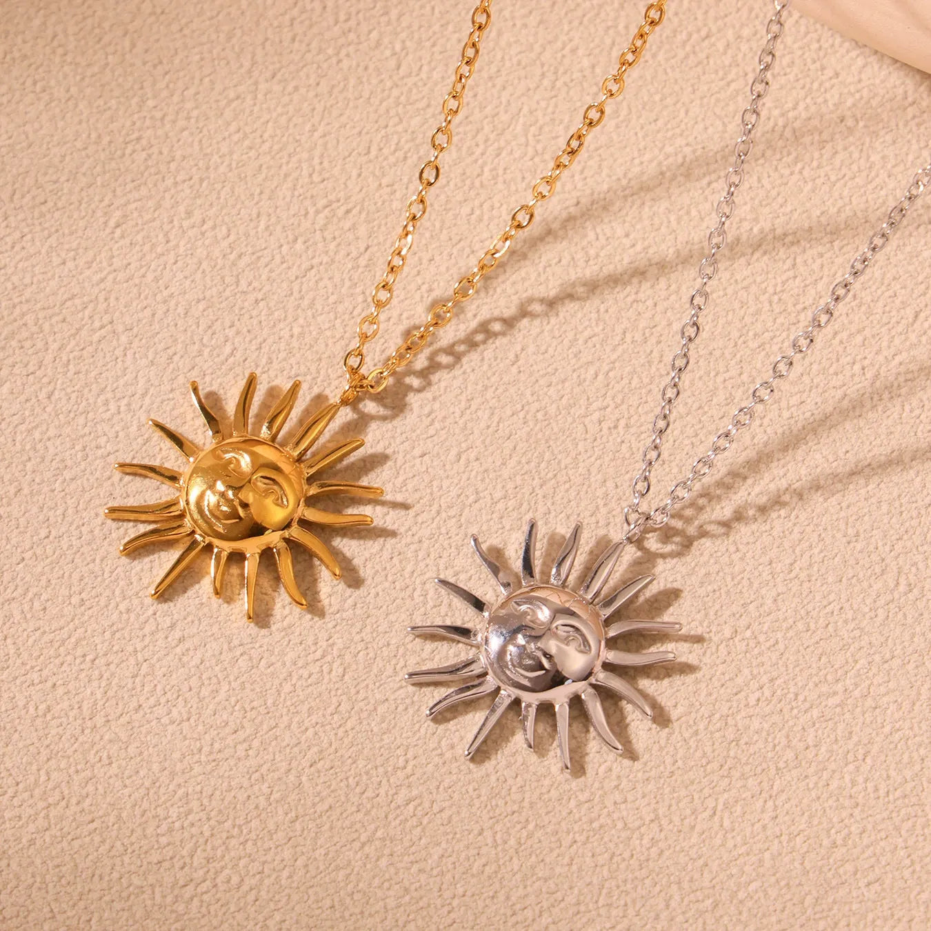 316L Stainless Steel Sun Goddess Medallion Necklace - Image 1