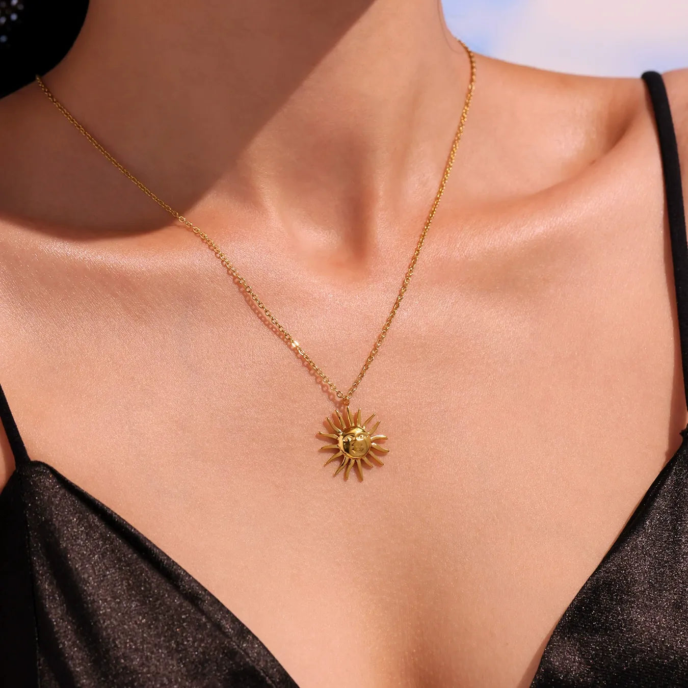 316L Stainless Steel Sun Goddess Medallion Necklace - Image 2