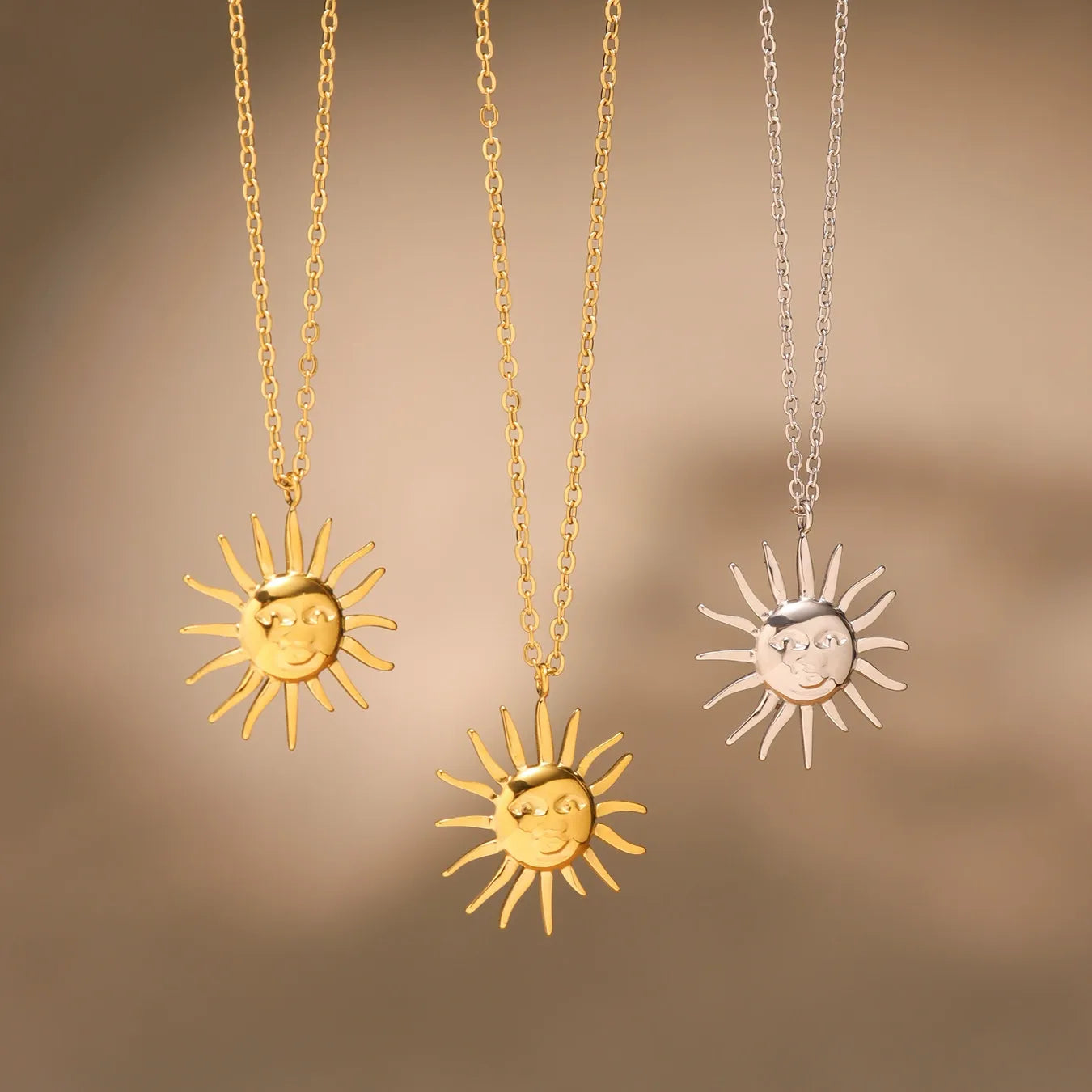 316L Stainless Steel Sun Goddess Medallion Necklace - Image 3