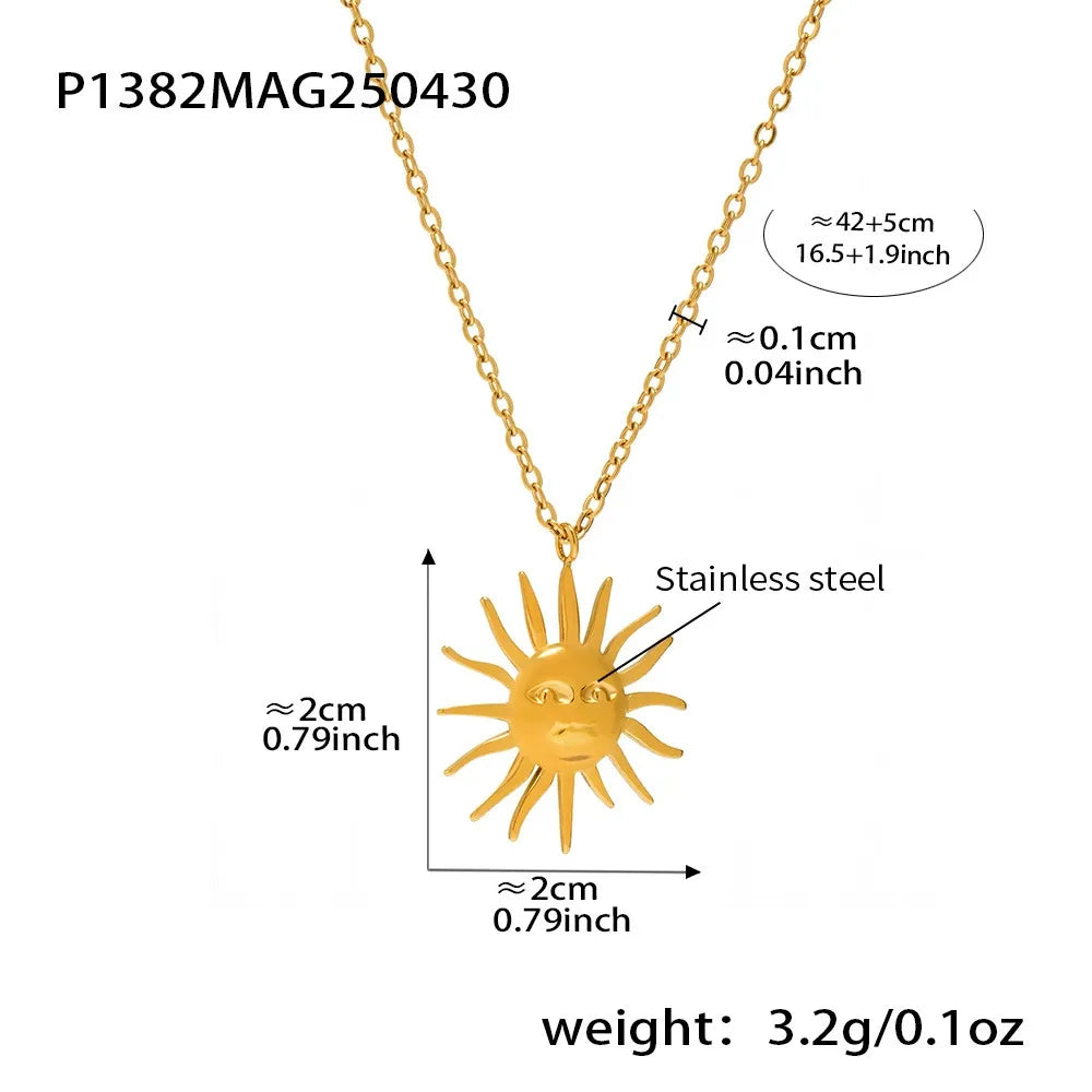 316L Stainless Steel Sun Goddess Medallion Necklace - Image 5