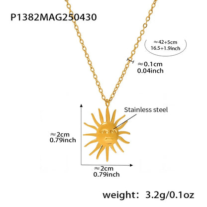316L Stainless Steel Sun Goddess Medallion Necklace - Image 5