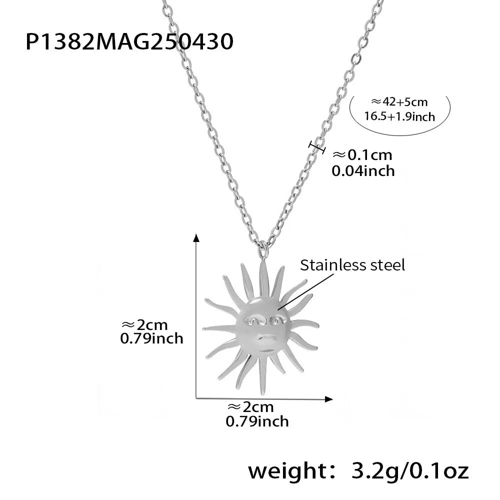 316L Stainless Steel Sun Goddess Medallion Necklace - Image 6