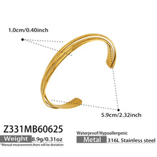 316L Stainless Steel 18K PVD Gold Sun Zircon Open Bangle made with 316L stainless steel and 18K PVD gold finish for wholesale jewelry buyers - image 12