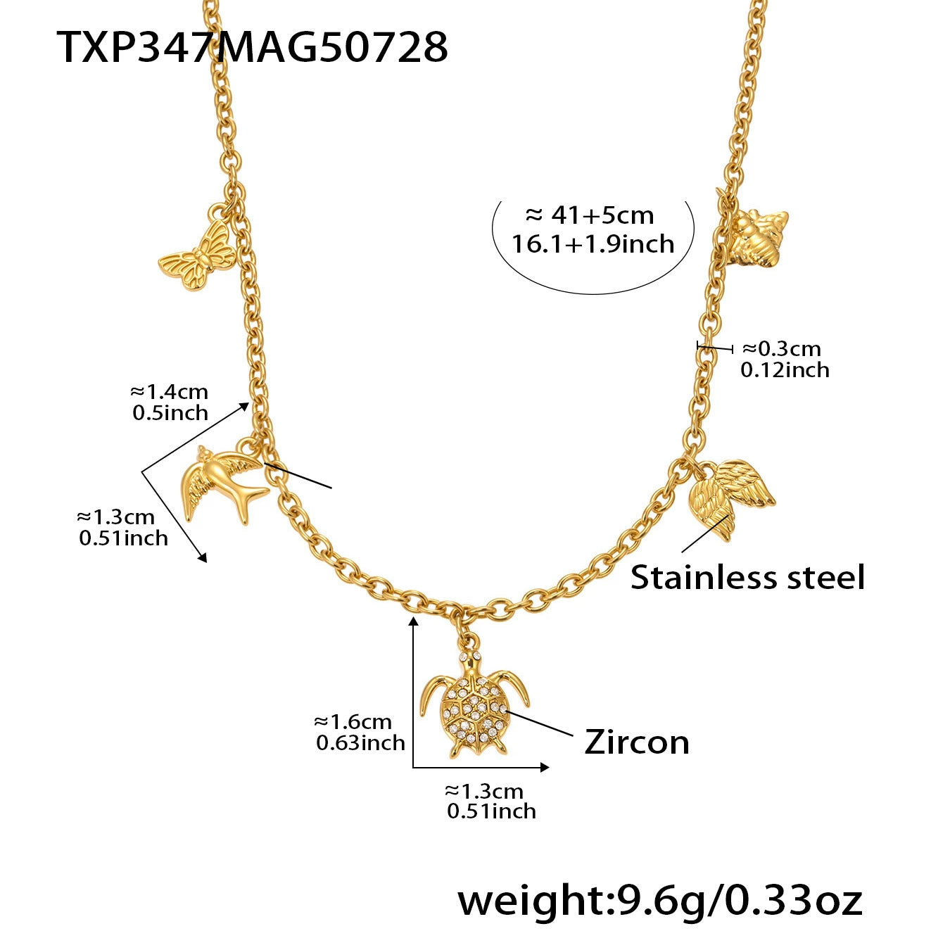 316L Stainless Steel Super Shiny 5A Zircon Heart Flower Necklace & Bracelet - Image 10