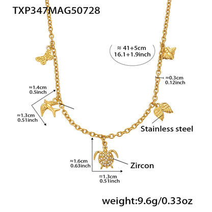 316L Stainless Steel Super Shiny 5A Zircon Heart Flower Necklace & Bracelet - Image 10