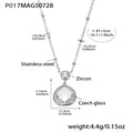 Steel / White Zircon Necklace 41+5cm